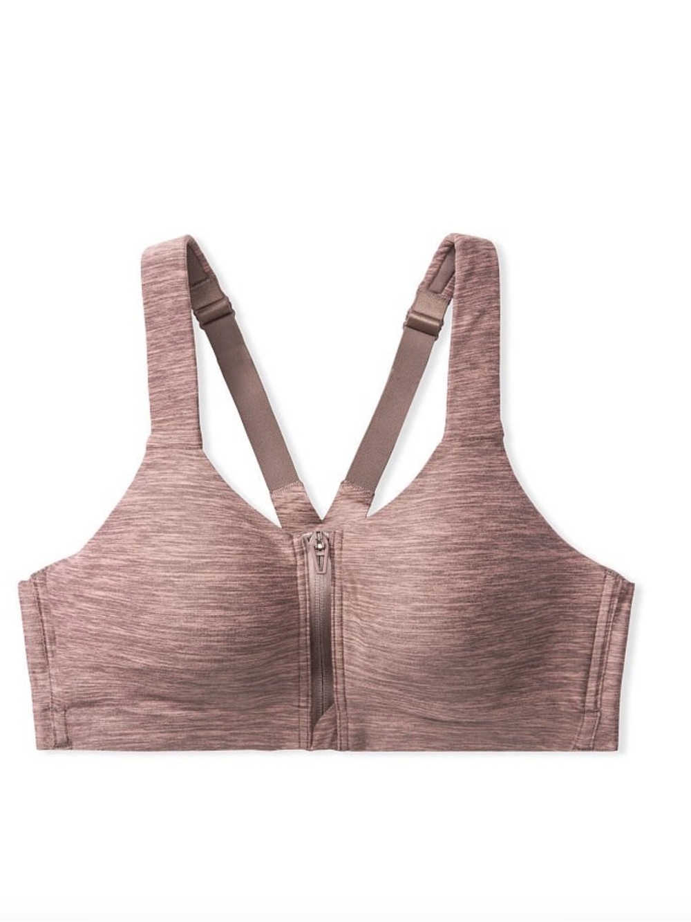 Victorias Secret Front Zip Support Sports Bra in Mauve Heather - 32DDD